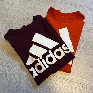 Two Adidas T-shirt for boys size 8 fall colors